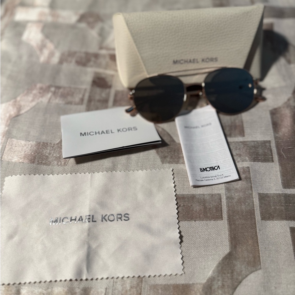 Michael Kors Lon Rounded Aviator mirrored Sunglasses
